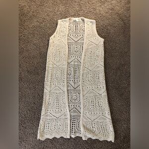 Chelsea & Theodore Cream Crochet Sweater Vest